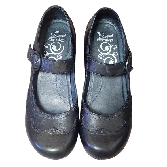 Dansko Nevin Mary Jane Pumps Leather Womens Sz 41/ 10.5-11 Dark  Academia Goth - Picture 5 of 16
